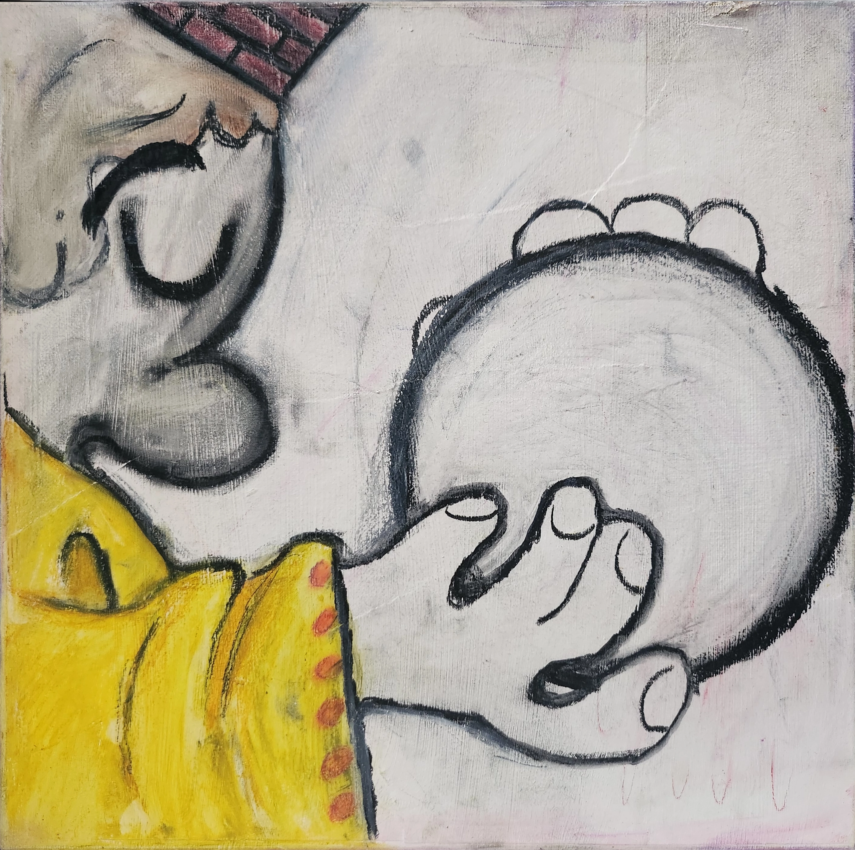 Cybele, Crayon on Canvas