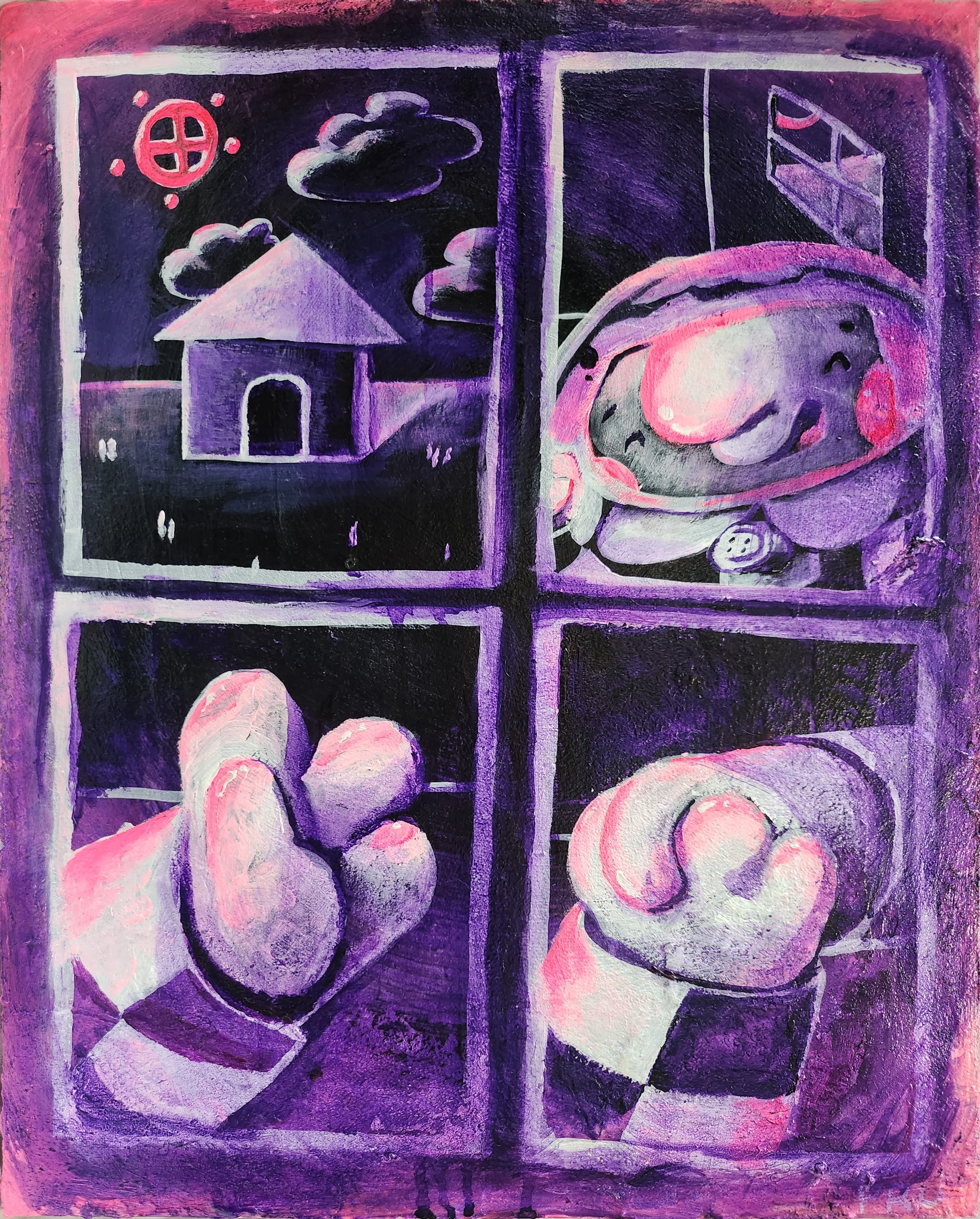 Playdate, Acrylic on Panel
